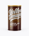 Matte Coffee Tin Can Mockup - Front View