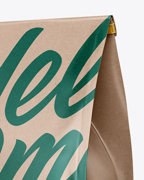 Kraft Bag with a Tin-Tie Mockup - Half Side View