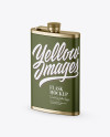 Steel Flask With Matte Wrap Mockup - Half Side View