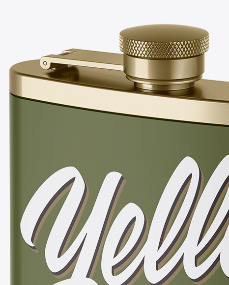 Steel Flask With Matte Wrap Mockup - Half Side View