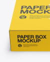 Paper Box Mockup - Front View (High Angle Shot)