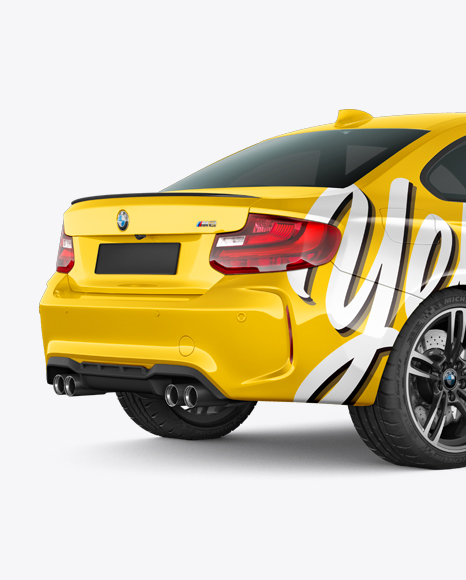 BMW M2 Mockup - Half Side Back View - Free Download Images High Quality