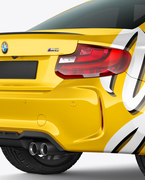 BMW M2 Mockup - Half Side Back View - Free Download Images High Quality