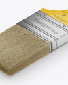 Brush With Glossy Grip & Paper Label Mockup - Half Side View (High-Angle Shot)