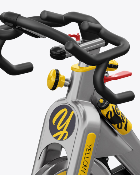 Exercise Bike Mockup - Half Side View (High-Angle Shot)