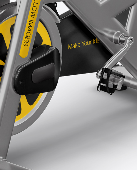 Exercise Bike Mockup - Half Side View (High-Angle Shot)