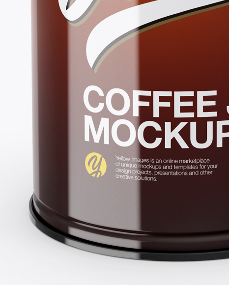 Glossy Coffee Tin Can Mockup (High-Angle Shot)