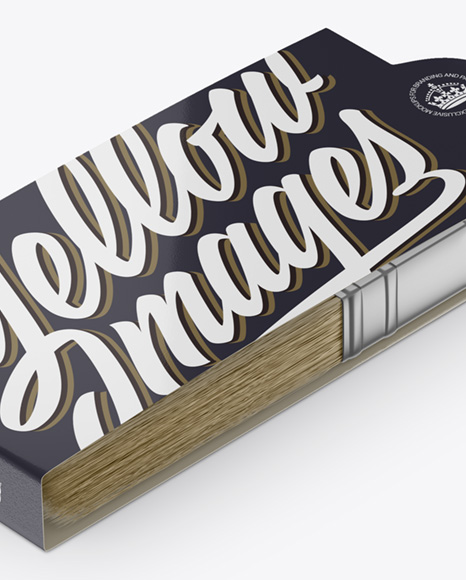 Brush With Metallic Grip &amp; Paper Label Mockup - Half Side View (High-Angle Shot)