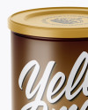 Matte Coffee Tin Can Mockup (High-Angle Shot)