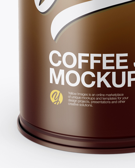 Matte Coffee Tin Can Mockup (High-Angle Shot)