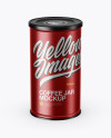 Matte Metallic Coffee Tin Can Mockup (High-Angle Shot)