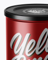 Matte Metallic Coffee Tin Can Mockup (High-Angle Shot)