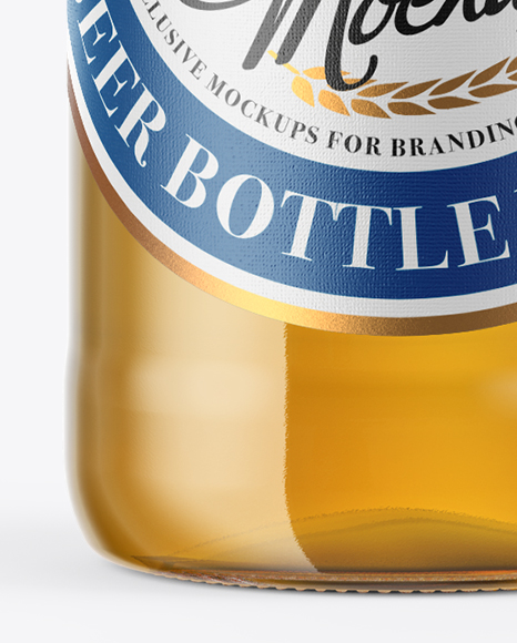 500ml Clear Glass Lager Beer Bottle Mockup