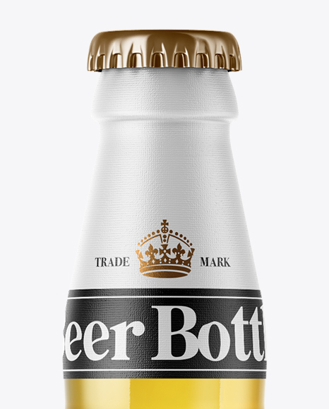 500ml Clear Glass Lager Beer Bottle Mockup