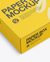 Paper Box Mockup - Half Side View (High Angle Shot)