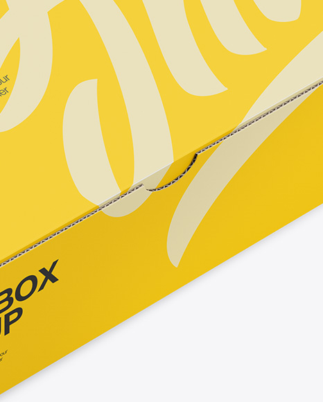 Paper Box Mockup - Half Side View (High Angle Shot)