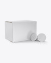 Box with Capsules Mockup - Half Side View