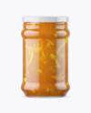 Clear Glass Jar with Orange Jam Mockup Clear Glass Jar with Orange Jam Mockup