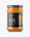 Clear Glass Jar with Orange Jam Mockup Clear Glass Jar with Orange Jam Mockup