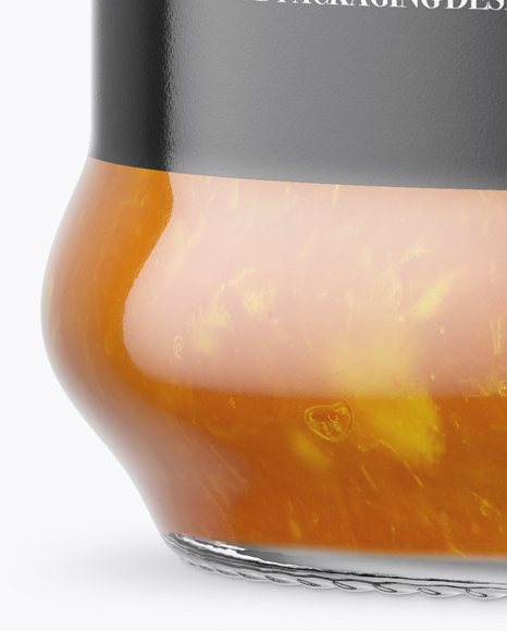 Clear Glass Jar with Orange Jam Mockup Clear Glass Jar with Orange Jam Mockup