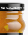Clear Glass Jar with Orange Jam Mockup Clear Glass Jar with Orange Jam Mockup