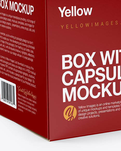 Box Mockup - Half Side View