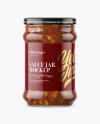 Clear Glass Jar with Bruschetta Sauce Mockup