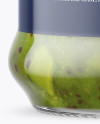 Clear Glass Jar with Kiwi Jam Mockup