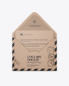 Opened Kraft Envelope With List Mockup