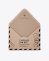 Opened Kraft Envelope With List Mockup