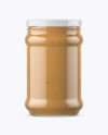 Clear Glass Jar with Peanut Butter Mockup