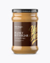 Clear Glass Jar with Peanut Butter Mockup