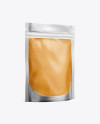 Matte Transparent Stand-Up Pouch W/ Curry Sauce Mockup - Half Side View