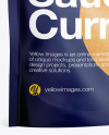 Matte Transparent Stand-Up Pouch W/ Curry Sauce Mockup - Half Side View