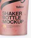 Shaker Bottle with Strawberry Smoothie Mockup