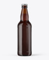 500ml Amber Glass Bottle With Red Ale Mockup