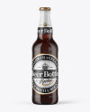 500ml Amber Glass Bottle With Red Ale Mockup