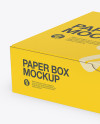 Paper Box Mockup - Half Side View (High Angle Shot)