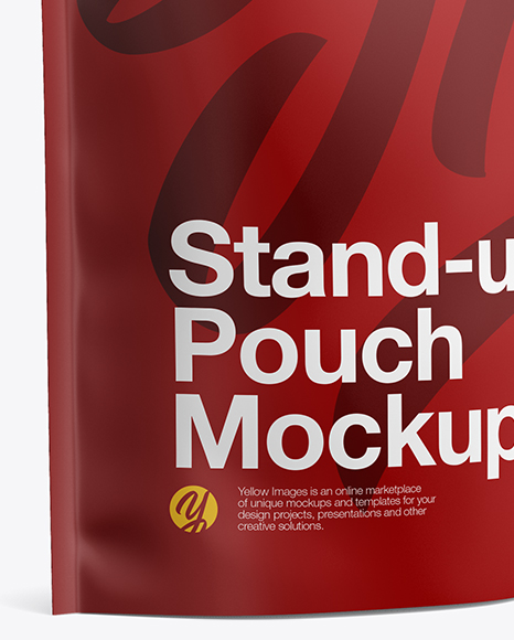 Matte Stand Up Pouch W/ Zipper Mockup - Half Side View