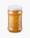 Clear Glass Jar with Orange Jam Mockup (High-Angle Shot)