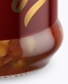 Clear Glass Jar with Bruschetta Sauce Mockup (High-Angle Shot)