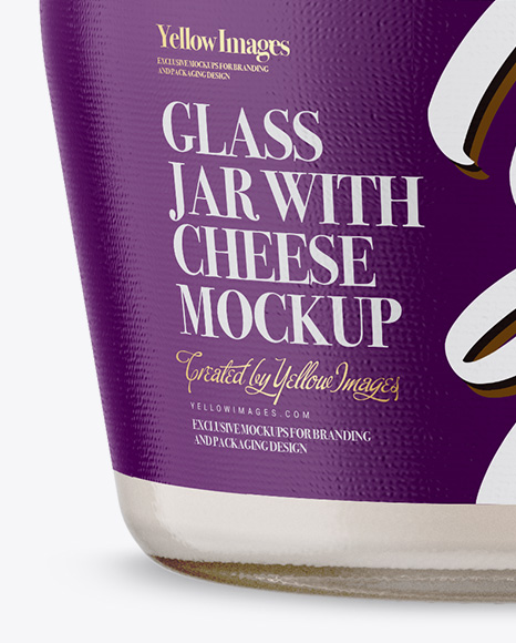 140g Glass Jar with Cheese Mockup - Front View