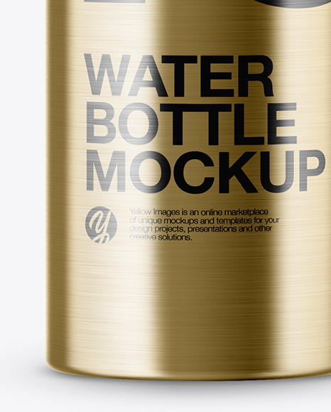 Steel Sport Bottle With Carabiner Mockup