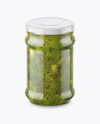 Clear Glass Jar with Kiwi Jam Mockup (High-Angle Shot)