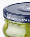 Clear Glass Jar with Kiwi Jam Mockup (High-Angle Shot)