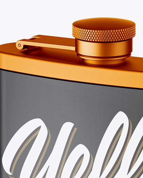 Matte Steel Flask Mockup - Half Side View