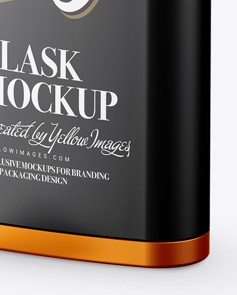 Matte Steel Flask Mockup - Half Side View