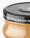 Clear Glass Jar with Peanut Butter Mockup (High-Angle Shot)