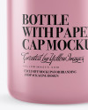 Glossy Bottle with Paper Cap and Tag Mockup