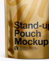 Metallic Stand Up Pouch W/ Zipper Mockup - Front View